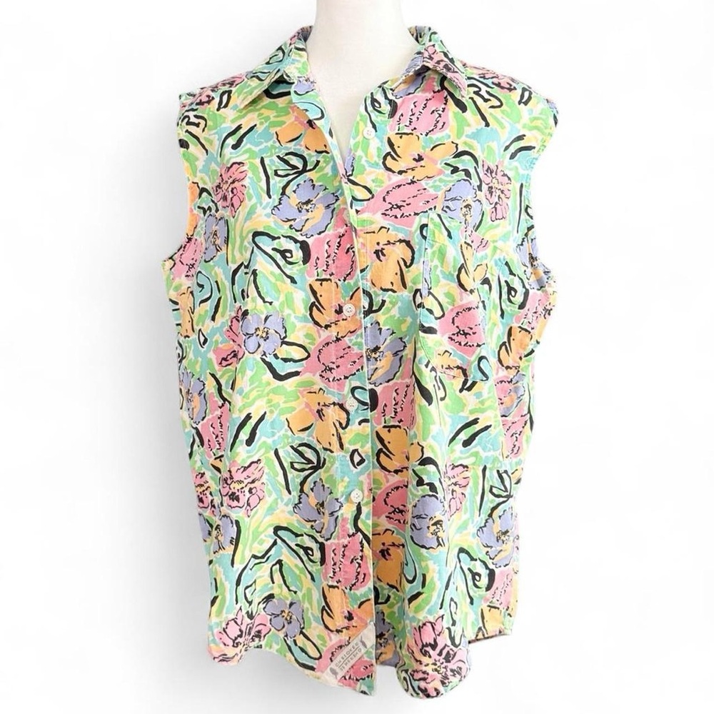Vintage 90’s Cherokee Floral Button Down Tank Top